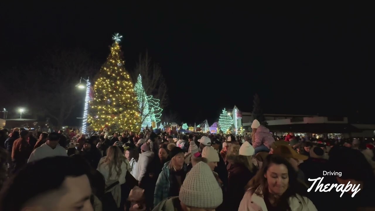 Big Bear Village Christmas Tree Lighting! 🎄 Magical Christmas Lights & Holiday Crowds
