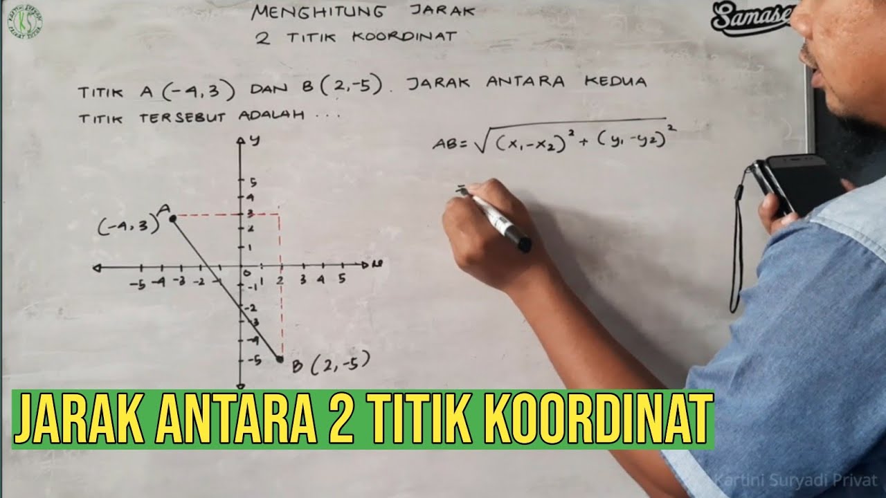 Menentukan Jarak Antara 2 Titik Koordinat | Pythagoras 06