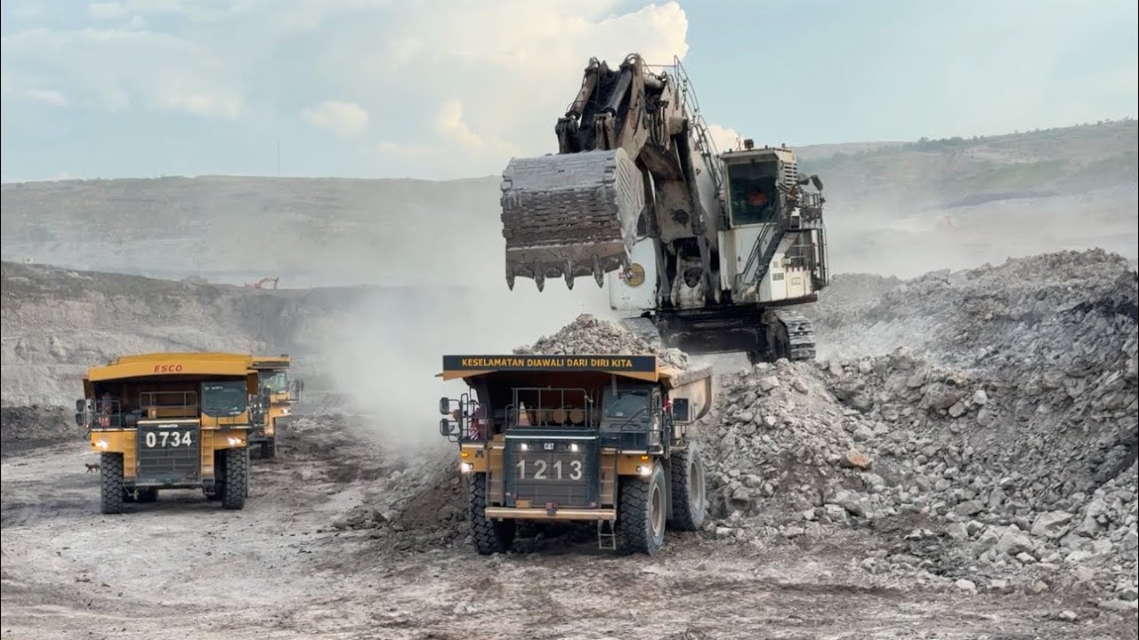 Action From Liebherr R9350 Excavator || just Three shovels Full load 100 tons ~ Miningstory