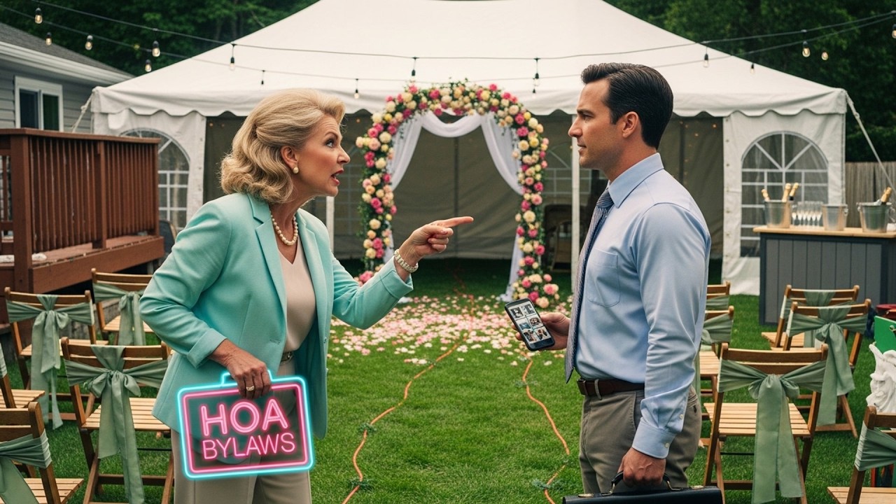 HOA Karen Hosted Her Wedding In My Backyard, Security Footage Helped Me Sue For Fifteen Thousand