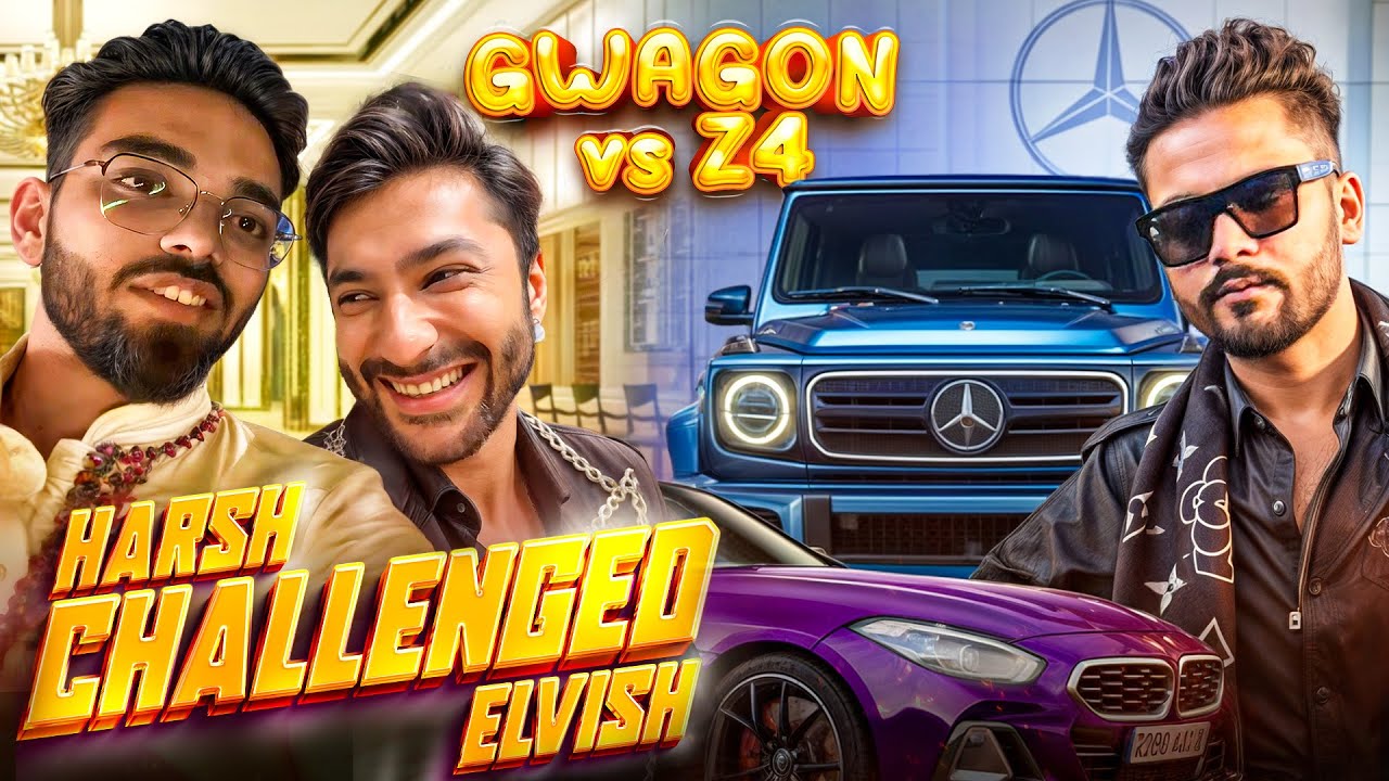 Harsh Beniwal Challenged Elvish Bhai GWagon For A Drag Race 😱🔥Gwagon 350d Vs Bmw z4