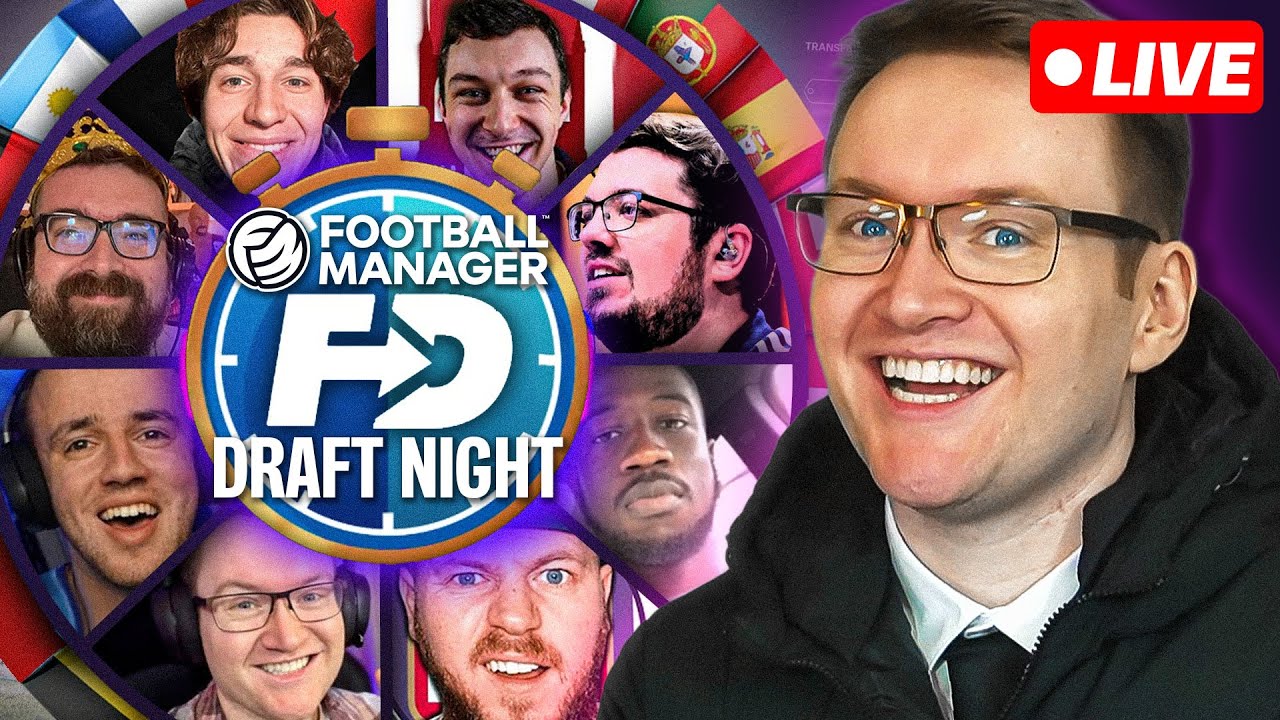 Football Manager Draft Night! 8 Creators, 1 Cup 🏆 | FM LIVE !Holy #AD