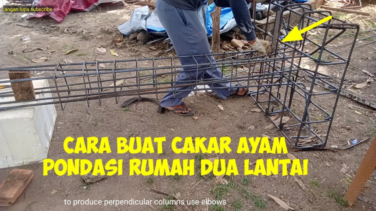 membuat besi pondasi cakar ayam bangunan 2 lantai/make chicken claw foundation iron