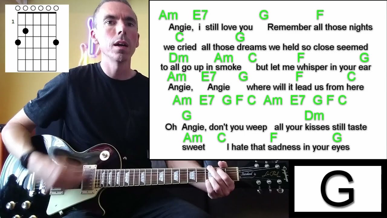 Angie - The Rolling Stones / Guitar Lesson / Cover / Lyrics