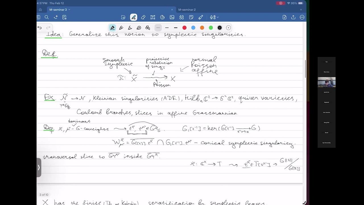 Ilya Dumanski - Perverse coherent sheaves on symplectic singularities (part 3 of 3)