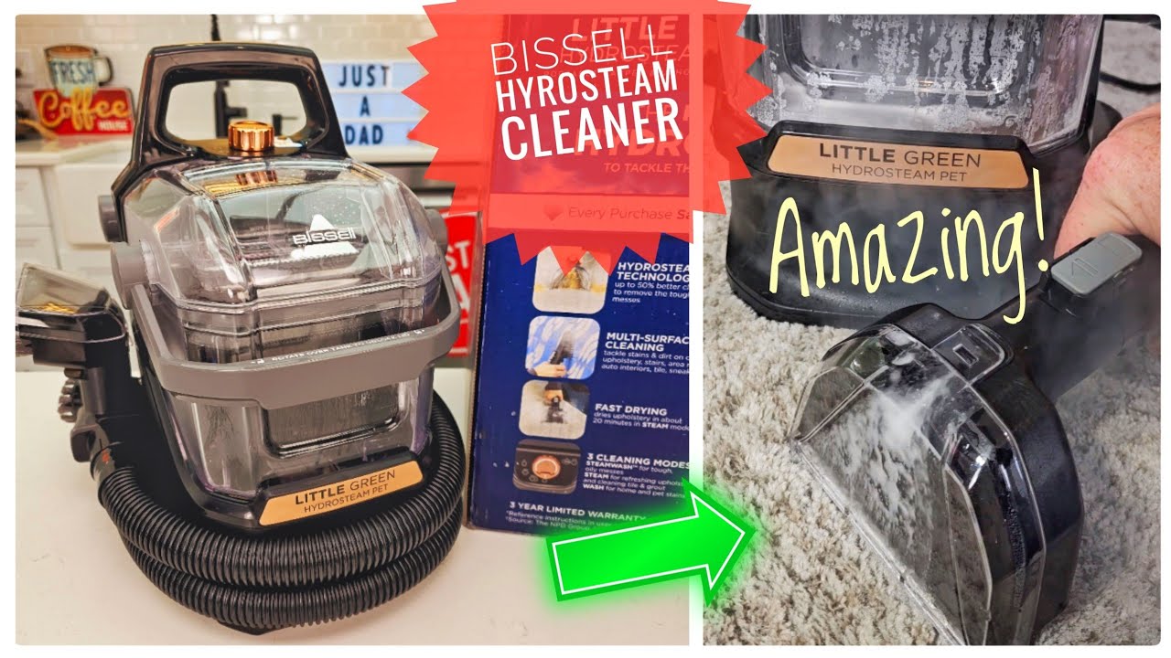 New! Bissell Little Green HydroSteam Pet Portable Carpet Spot Cleaner Review   Simply Amazing!