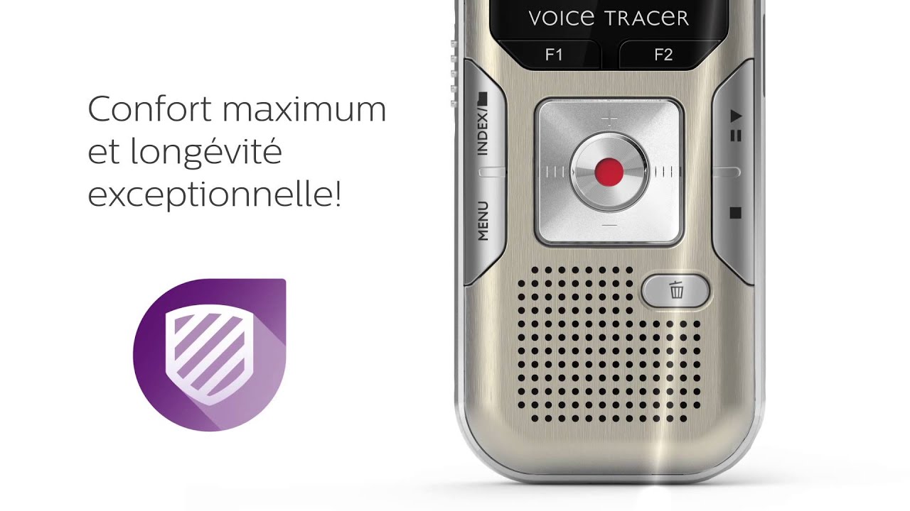 DVT8010 Philips Voice Tracer - Design robuste en m&eacute;tal - FR