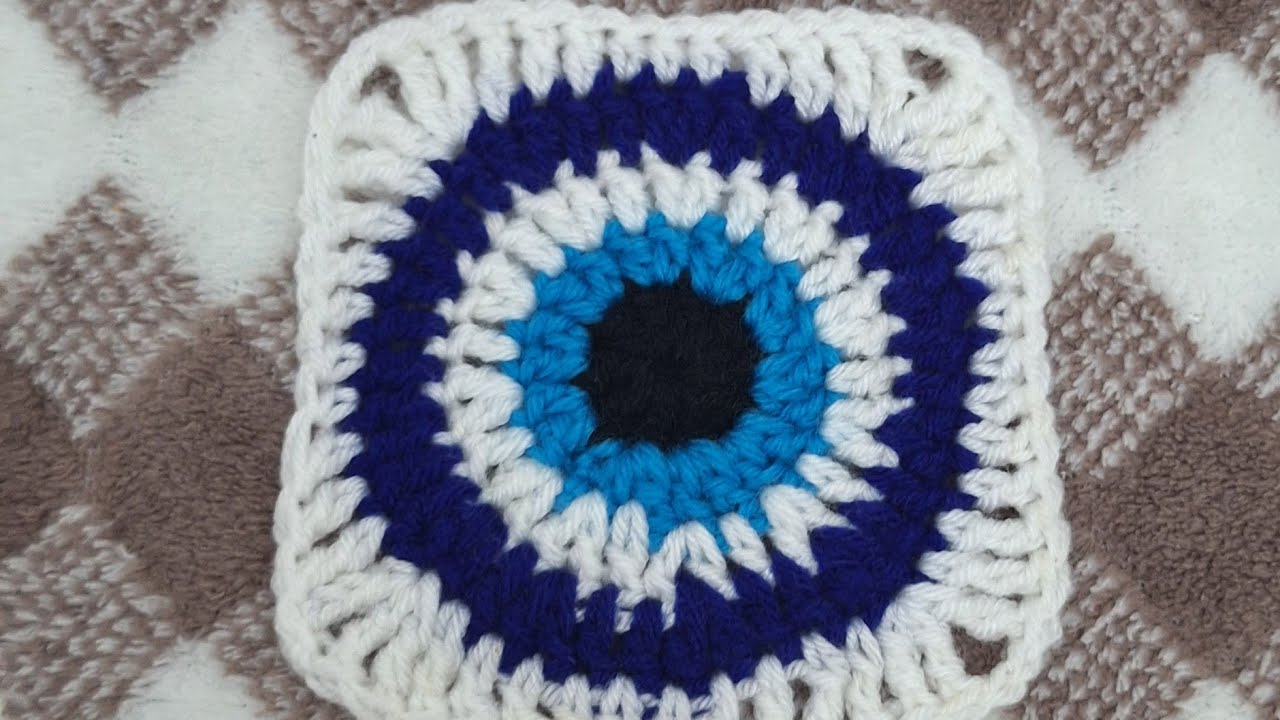 Evil 👁 granny square #crochet #craft #knittig #handmade #myartgallery  