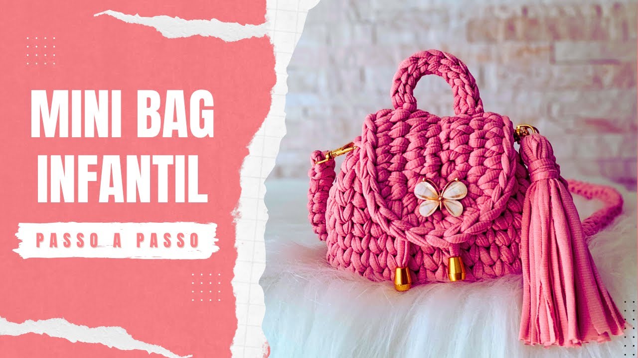 👜✨ Bolsa Infantil de Croch&ecirc; com Fio de Malha &ndash; F&aacute;cil, R&aacute;pida e Linda! 💕