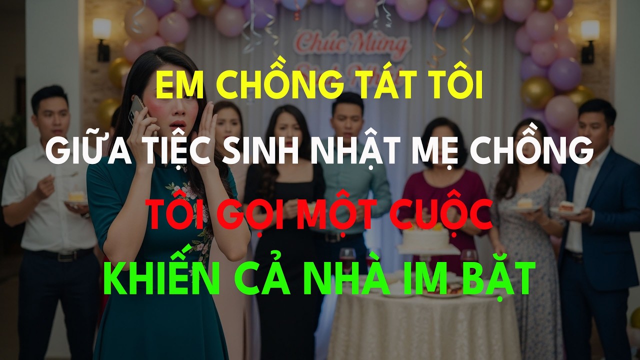 Em Chồng Tát Tôi Giữa Tiệc Sinh Nhật Mẹ Chồng – Tôi Gọi Một Cuộc Khiến Cả Nhà Im Bặt