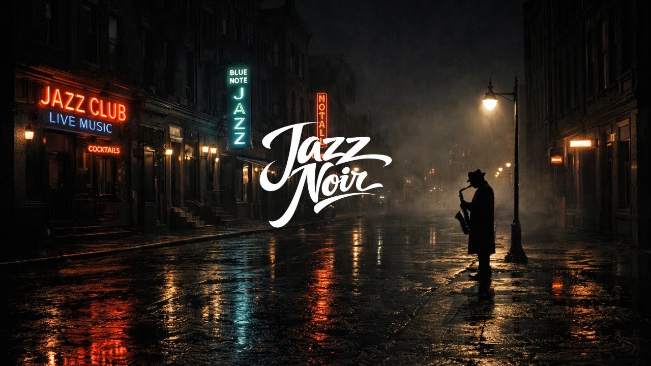 Blue Note Noir — 4 Hours of 1940s–1950s Jazz Street Nights for Focus & Unwind | Rainy Jazz Club