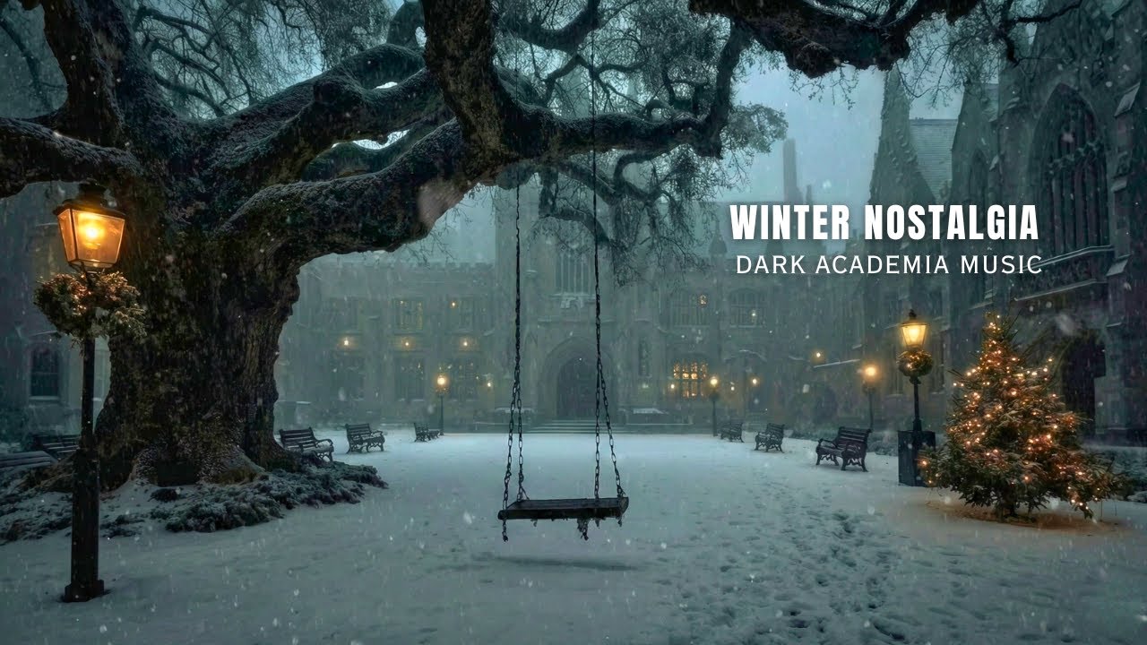 “The Snowbound Swing of Soft Nostalgia” — A Still Christmas Winter Night | Dark Academia Ambience