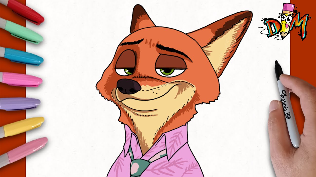 How to Draw Nick Wilde - Zootopia 2  | como dibujar a Gazelle Fácil