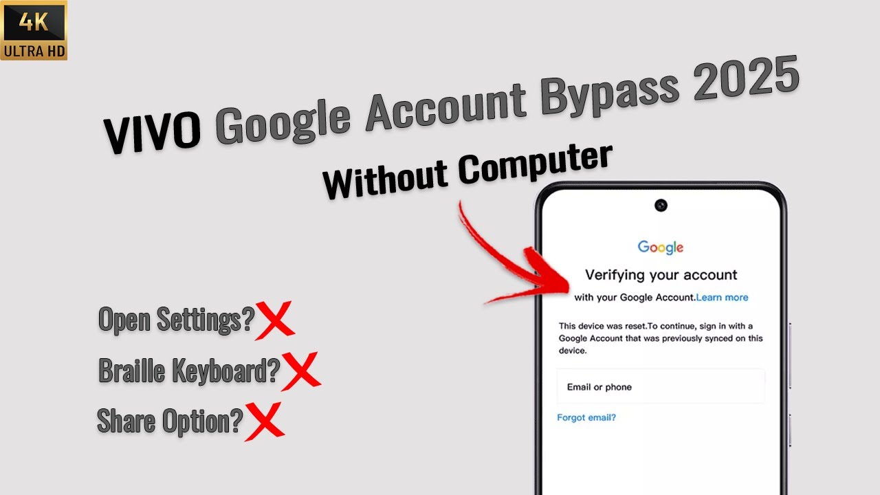 Vivo FRP Bypass 2025: braille keyboard error, Setting not Opening & Easy Share | No PC, All Models