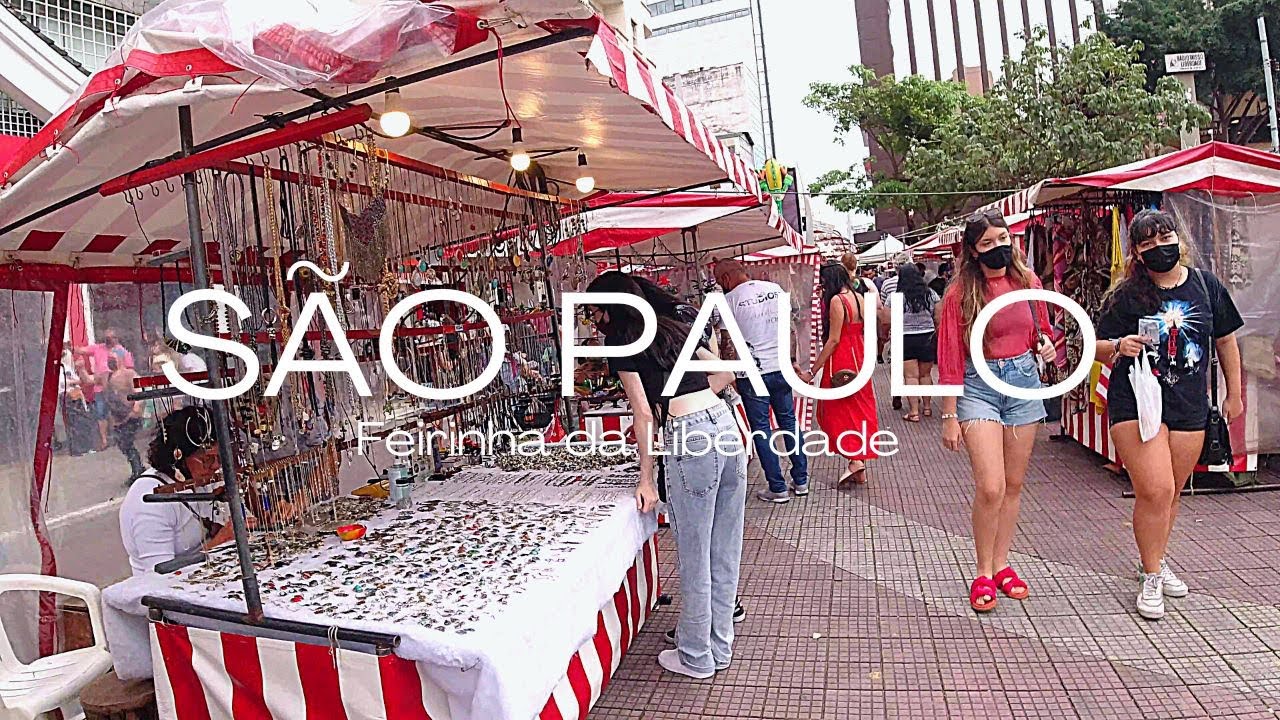 [ 4k ] Walk Sao Paulo | FEIRINHA DA LIBERDADE, na PRAÇA DA LIBERDADE, numa agradável tarde de sábado