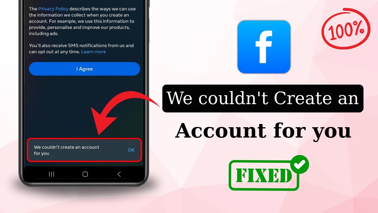 We couldn't create an account for you Facebook Problem 2026 | 100% Working Solution