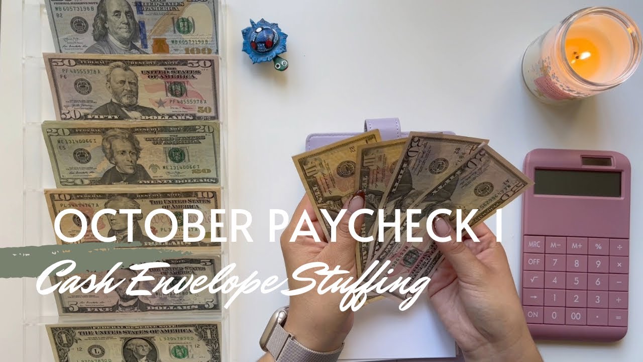 October 2023 Budget | Cash Envelope and Sinking Fund Stuffing | Paycheck 1 | 24 Year Old Budgeter