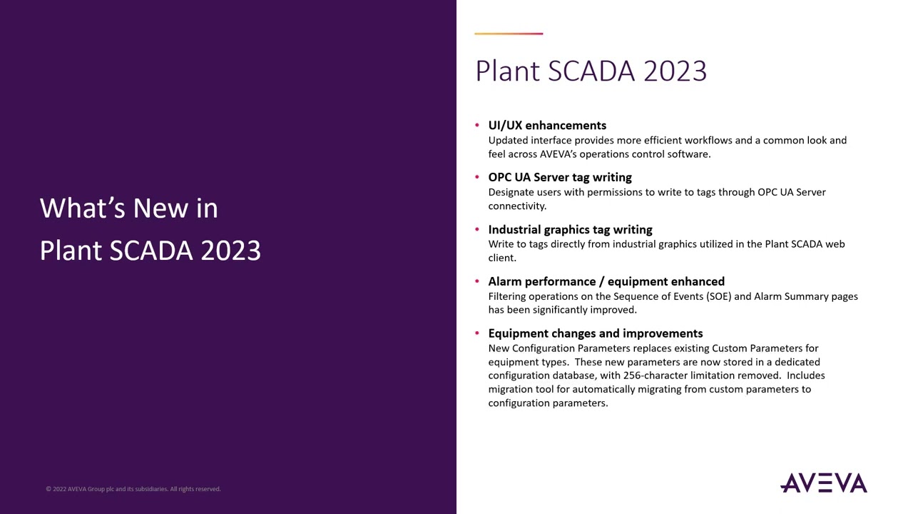 What's new in AVEVA Plant SCADA 2023