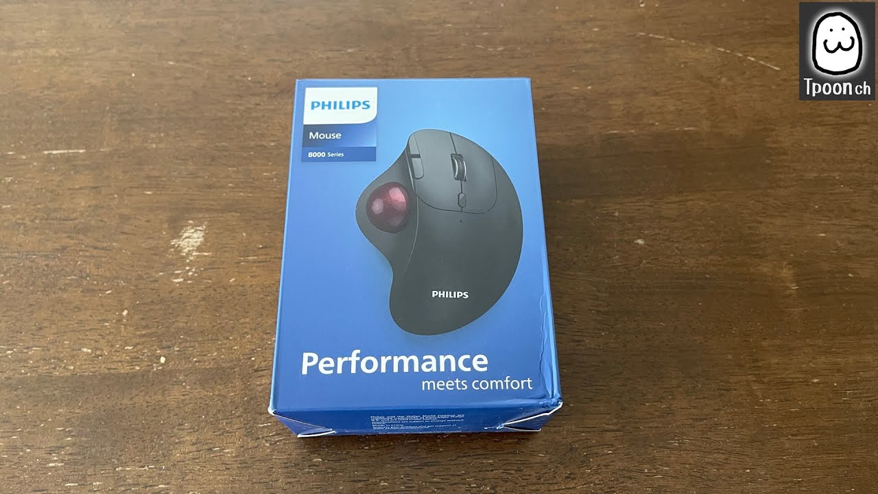 【PHILIPS】フィット感抜群!! 手が疲れないワイヤレストラックボールマウス SPK7808の紹介