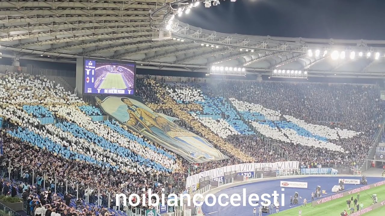Lazio - Milan, la spettacolare coreografia della Curva Nord