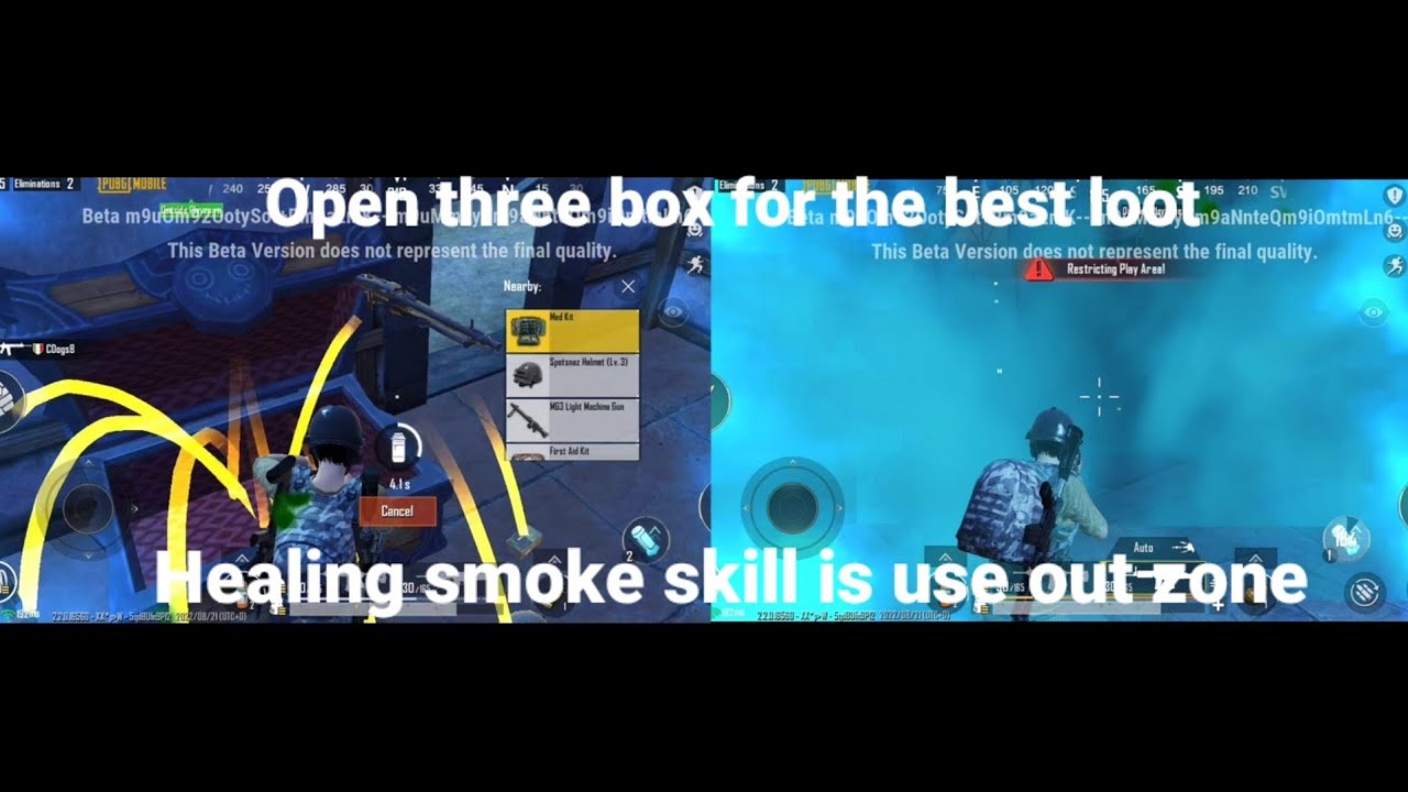 Bgmi/pubg mobile healing smoke skill use and box loot🔥🔥