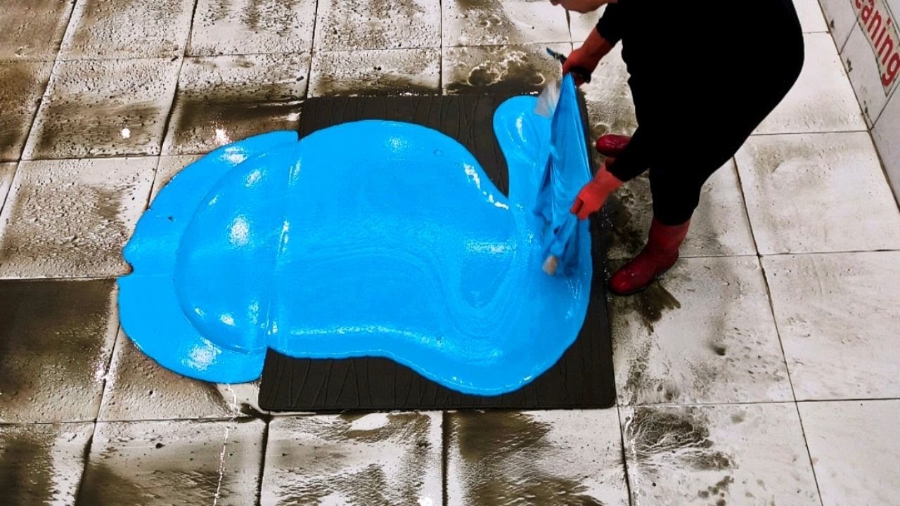 Extra strong blue dirt remover foam! ASMR cleaning