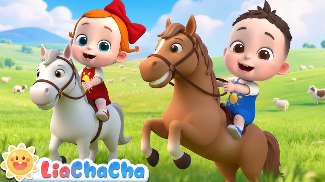 Dziecko jeździ na koniu 🐎 | EP207 | Rodzinna piosenka dla niemowląt | Rymowanki i piosenki dla dzieci | LiaChaCha