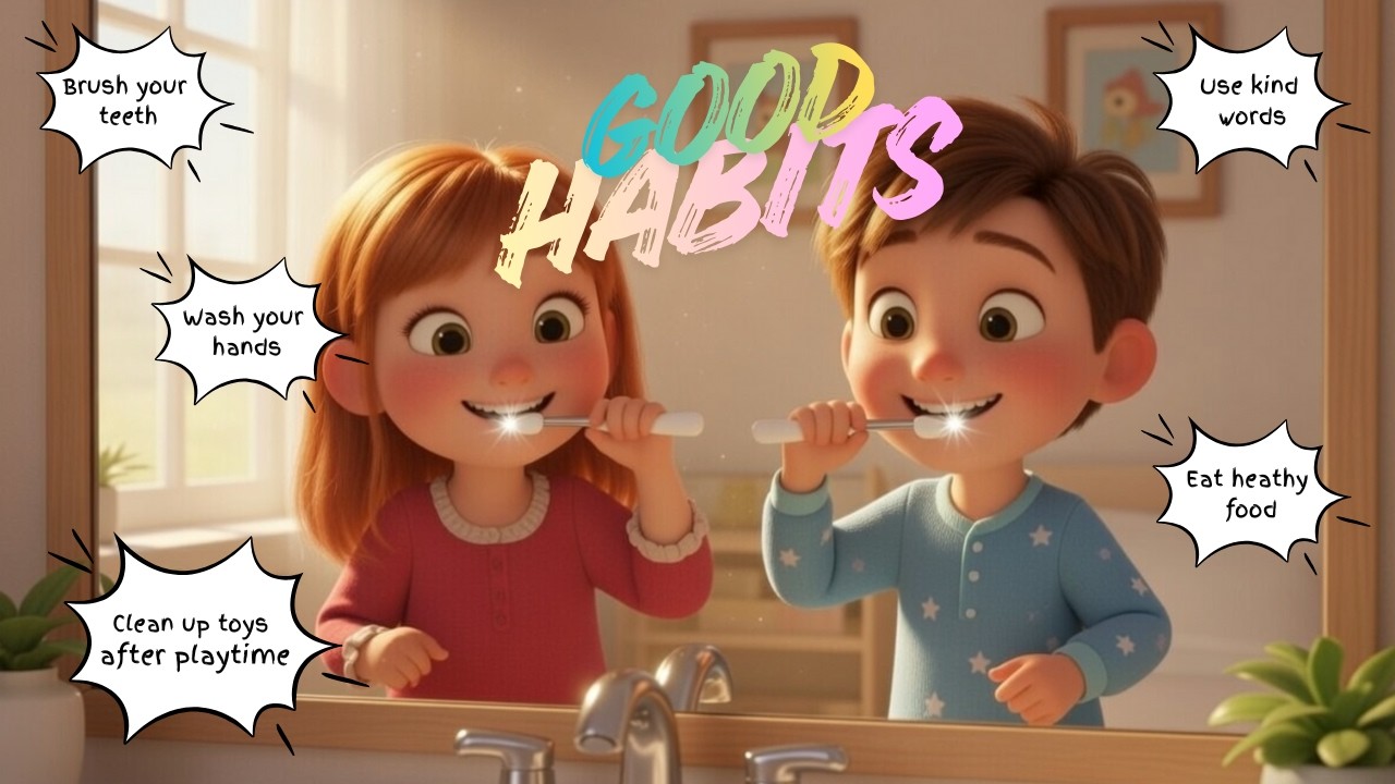 Little Good Habits Every Day 🌈 | Fun Learning Song for Kids.