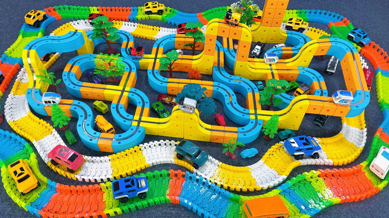 8 minutes of satisfying Magnetic track and off-road vehicle track  toy ASMR | Toy