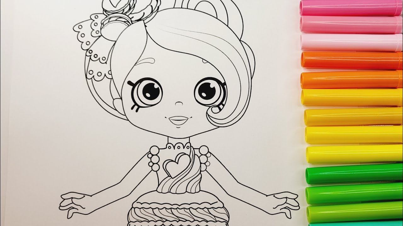 Shopkins Shoppies Dolls Coloring Book Pages Macy Macaron Coloring Book Page