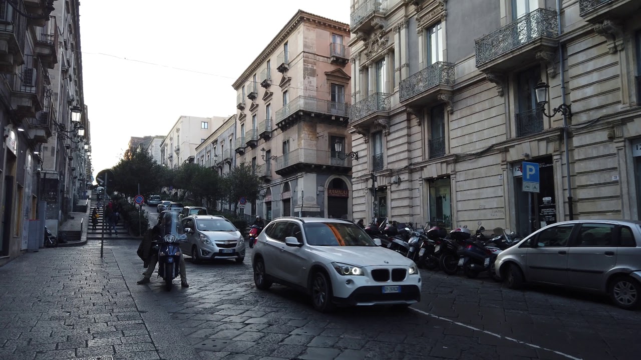 Catania - via A. di Sangiuliano Sicily walking tour 4k