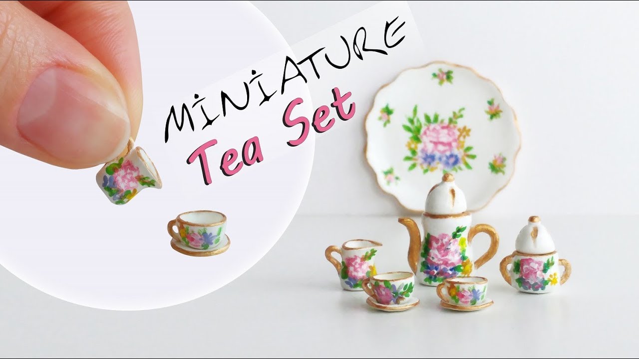 Miniature Tea Set - Polymer Clay Tutorial // Dollhouse DIY