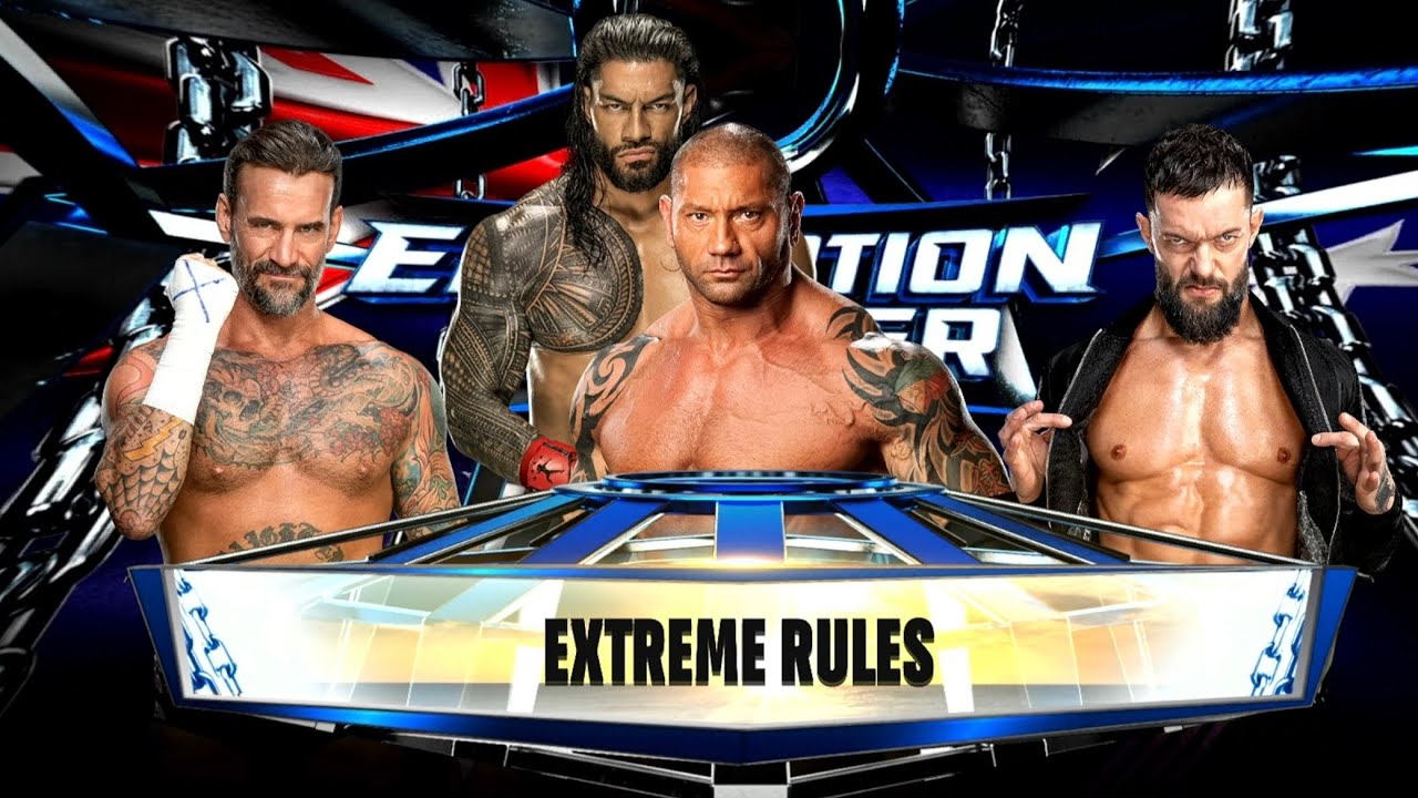 #wwe CM Punk vs Batista vs Finn Balor - Extreme Rules #4k #60fps Full Match 