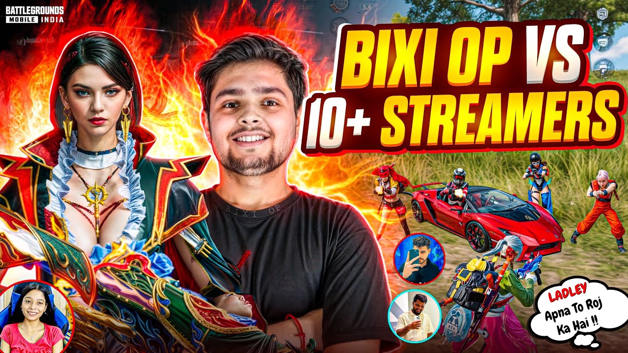 I PLAYED AS BIXI OP FOR A DAY‼️Bixi op vs 10+ Streamers🔥Pro Conqueror Streamers Got Shocked🤯| BGMI