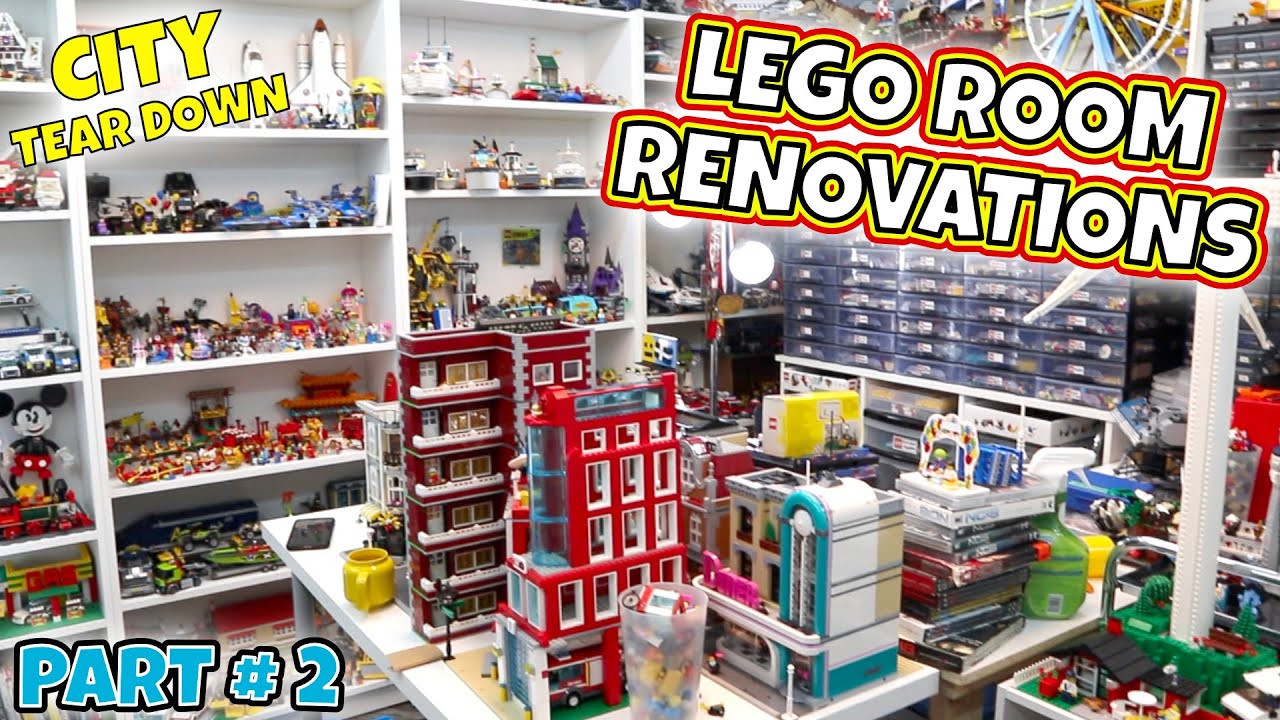 LEGO CITY TEAR DOWN - Huge LEGO Room Rearrange - Part #2