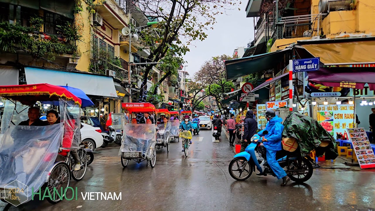Ta Hien Street with Rain☔️ •[4k] Hanoi, Vietnam
