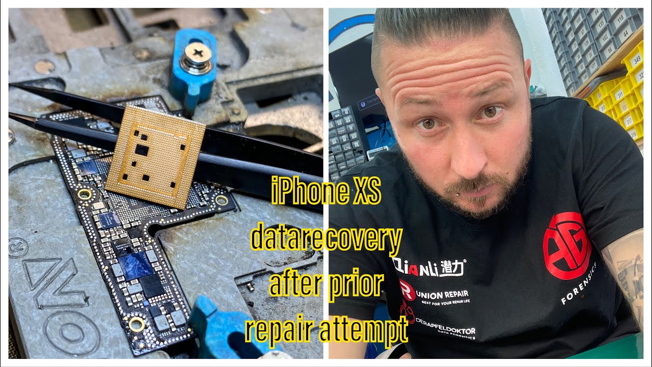 iPhone XS Logicboard came in with CPU, NAND and TOP LAYER for Datarecovery after prior SWAP attempt