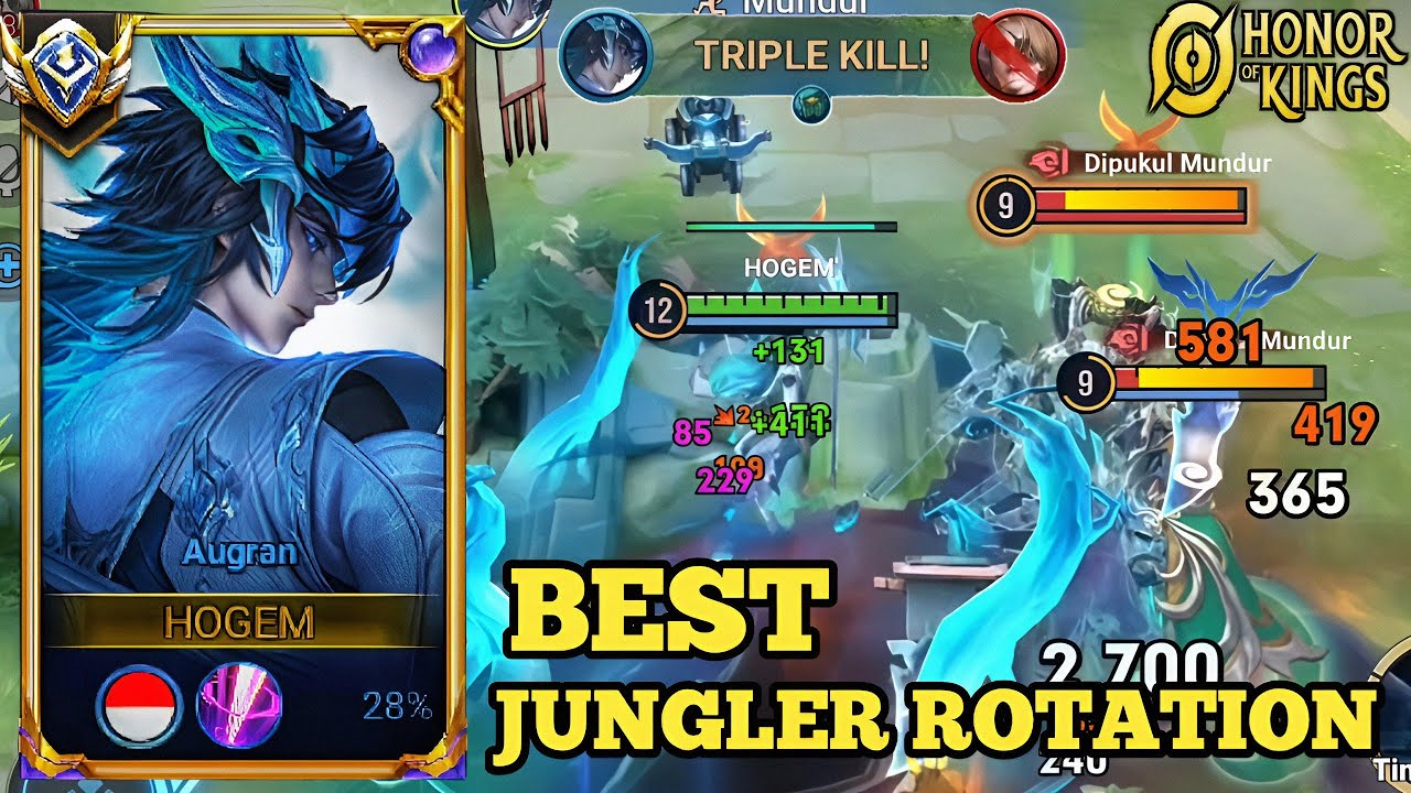 AUGRAN GAMEPLAY honor of king BEST JUNGLER ROTATION