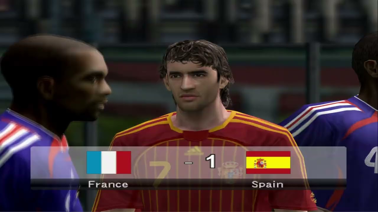 PES 6 GAMEPLAY EN PS2 | Francia vs España | Full HD 60 FPS