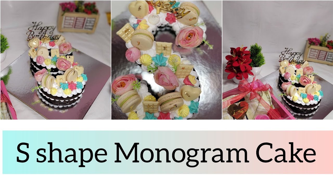 How to make Monogram Cake | Monogram Cake | S shaped Monogram Cake | Brownie Cake | Alphabet cake
