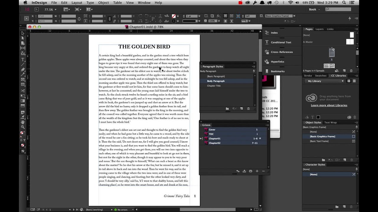 Preparing a Book for ePub Export in InDesign