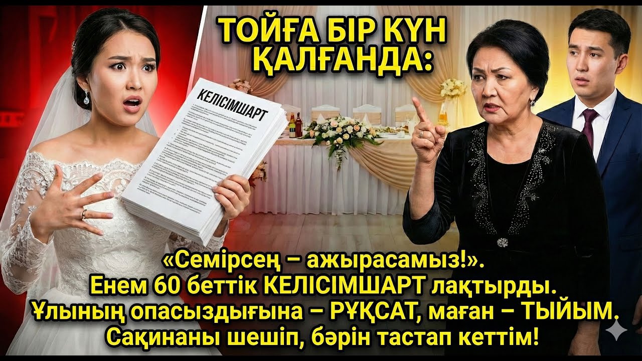 Енем той алдында масқара шарт қойды  Салмақ қоссаң – көшеге кетесің! Менің жауабым тойды тоқтатты