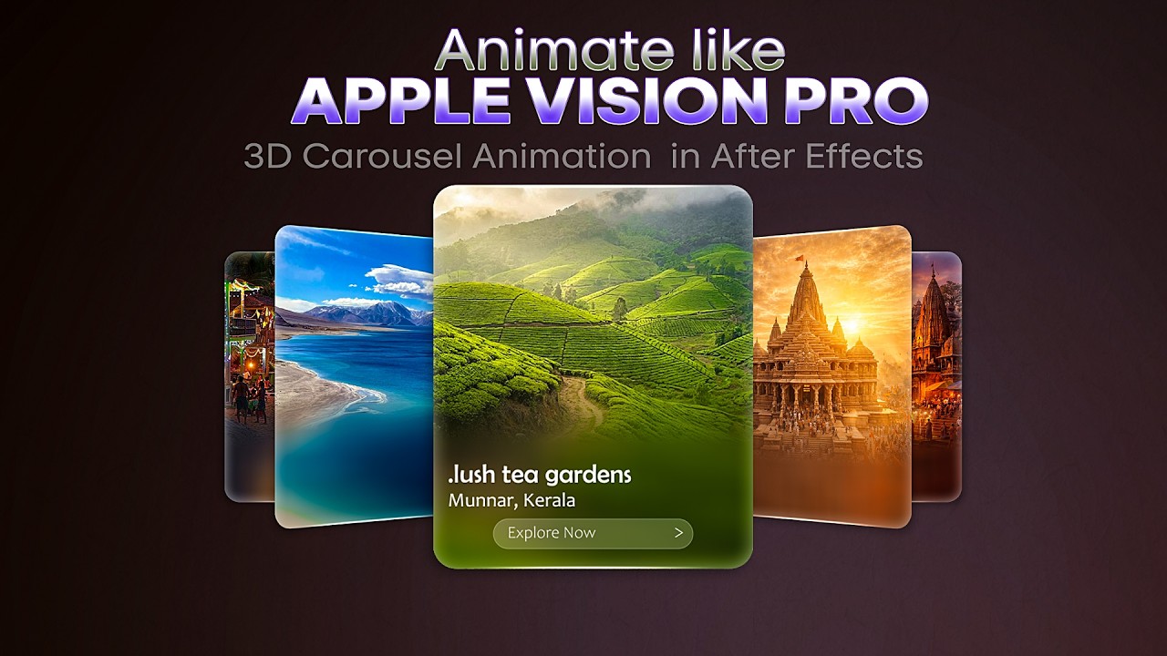 Animate Like Apple Vision Pro in After Effects 🔥 | Carousel Animation Tutorial (Step-by-Step)