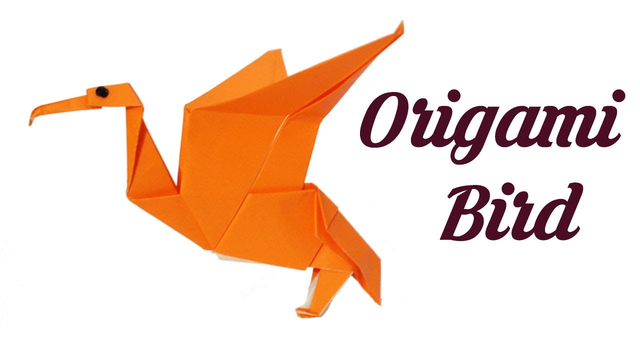 How to make Origami Cormorant Bird by John Montroll, Easy Simple Basic origami for Kids, Crafts DIY