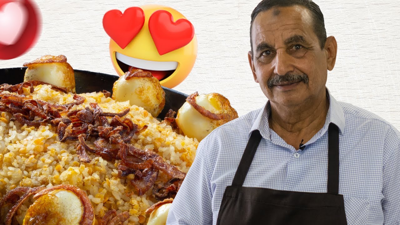 كشري اصفر بالبيض المدحرج زي ما الكتاب بيقول بطريقة عم عبده