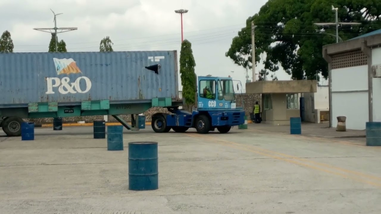 Terminal Tractor Trainee doing forward manoeuvring Instructed by Trainer LOTH KOMORA WARERA