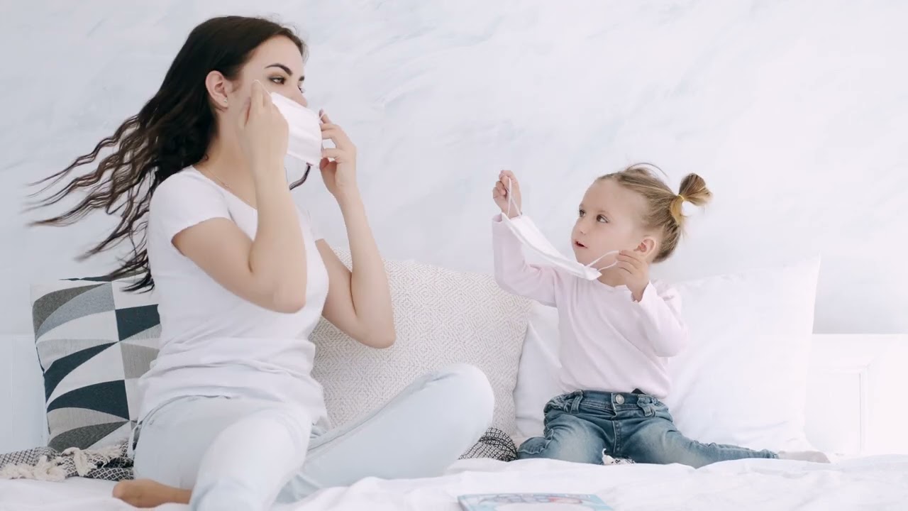 Mask-Mother-Baby | royalty free video | copyright free video | free stock video | free stock footage