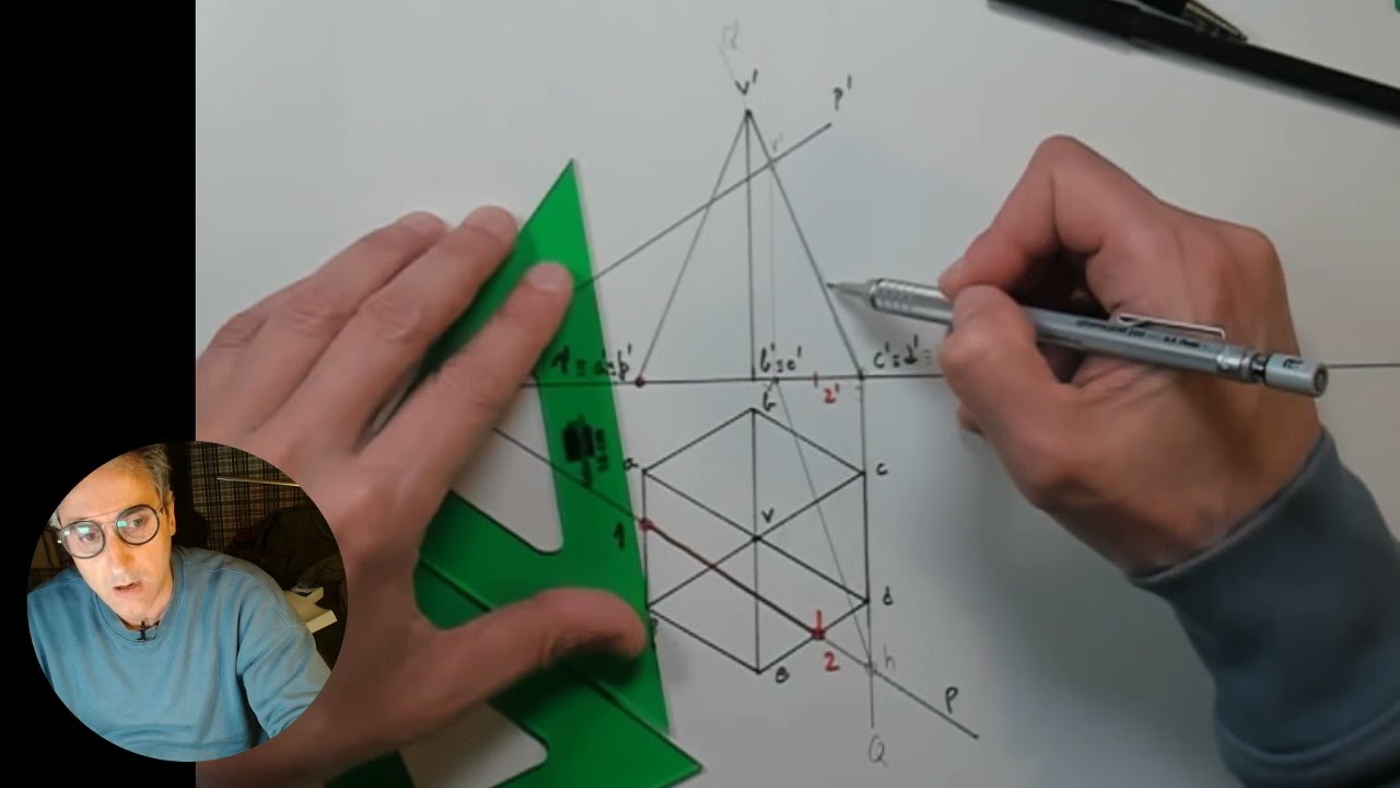 interseccion piramide con plano oblicuo diédrico