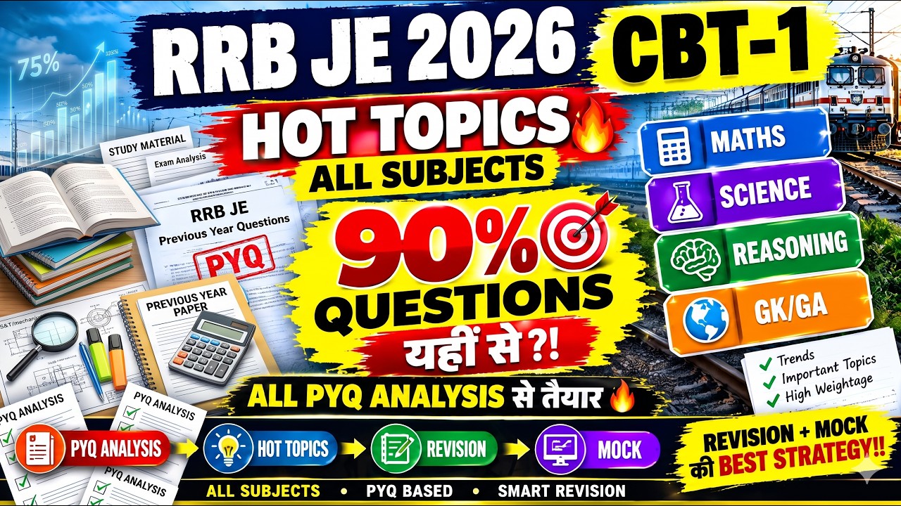 RRB JE CBT-1 Hot Topics 2026🔥 | All Subjects PYQ Analysis✅ #rrbje #rrb 