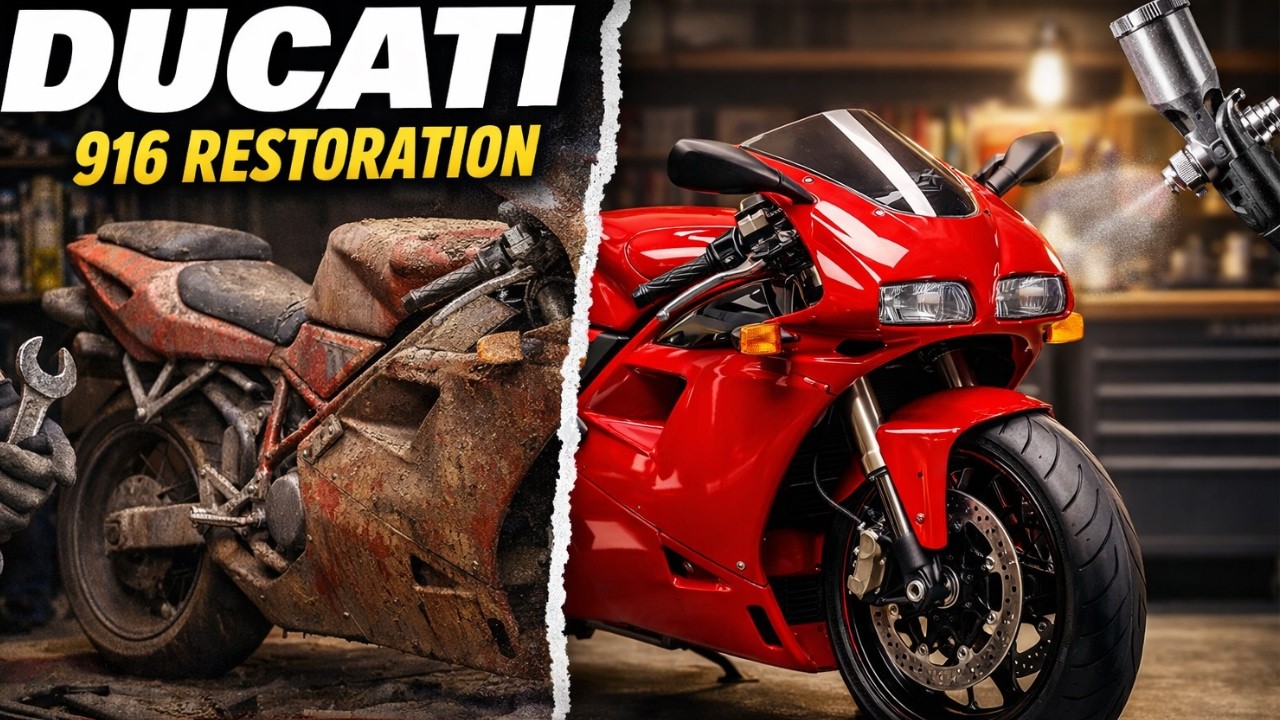 ASMR Motorcycle Restoration Full Rebuild of Candy Red Ducati 916 1994 from Rusted Abandoned Bike